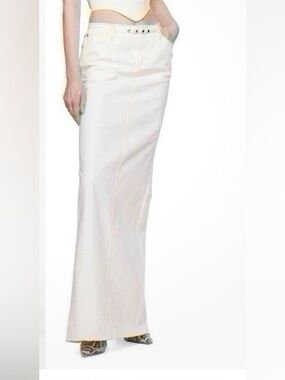 Juneyen raw jean White Maxi Column Skirt - size 34